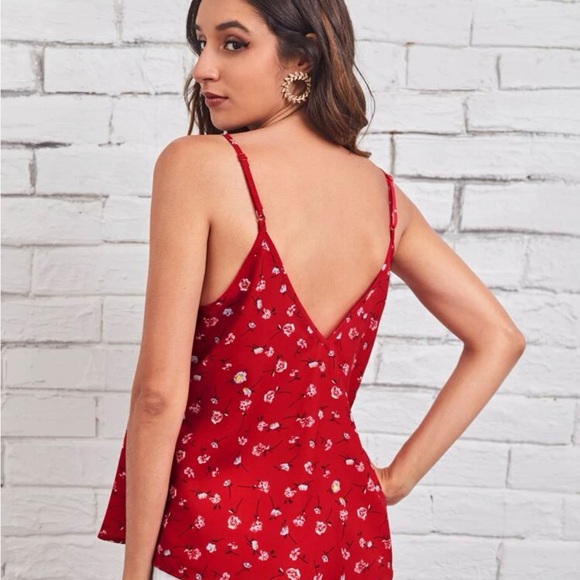 RED FLORAL TANK TOP - Picture 2 of 7